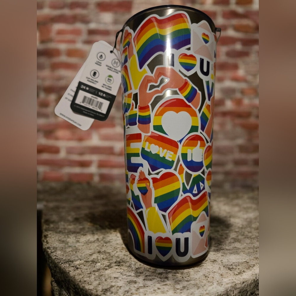 Hydrapeak 24 Fl Oz Double Walled Insulated Rainbow Themed Tumbler
